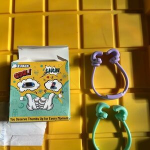 Purple and Green Thumbs Up Cable Holders